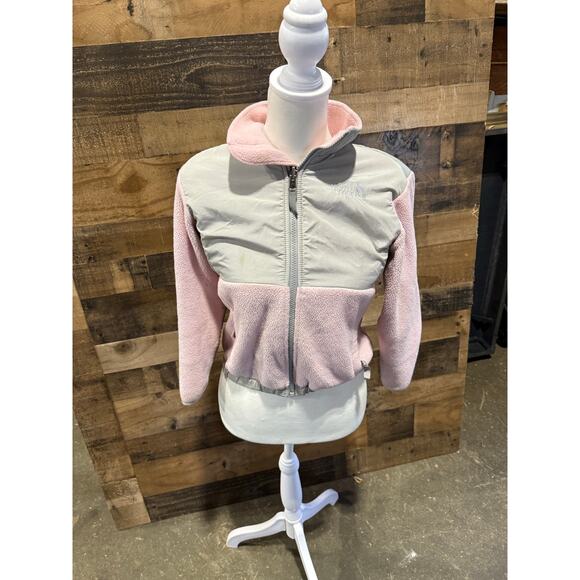 The North Face- Pink / Gray Fleece Zip-Up -Girls Size 5P - Picture 5 of 6